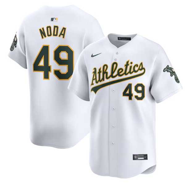 Men%27s Oakland Athletics #49 Ryan Noda White Home Limited Stitched Jersey Dzhi->oakland athletics->MLB Jersey
